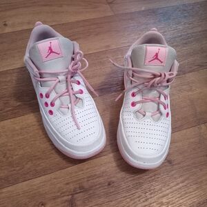 Nike Jordan Kids White and Pink Sneakers
